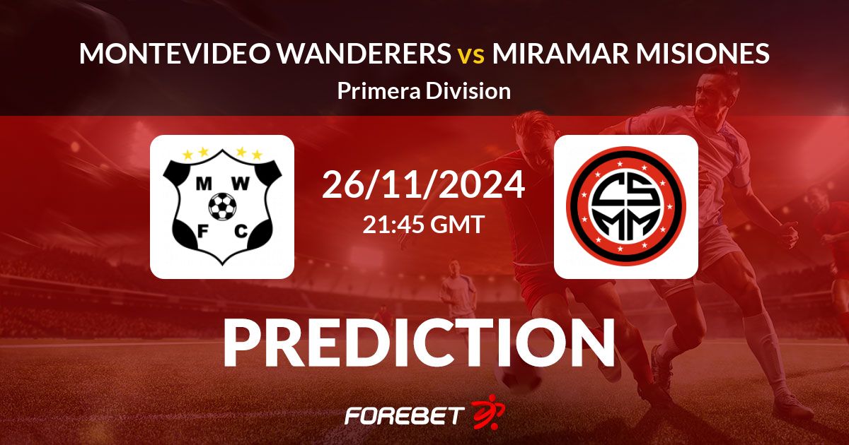 Montevideo Wanderers vs Miramar Misiones Prediction, Stats, H2H 26